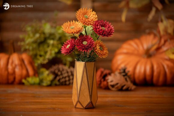 Autumn Blooms SVG: Rustic Paper Flower Art