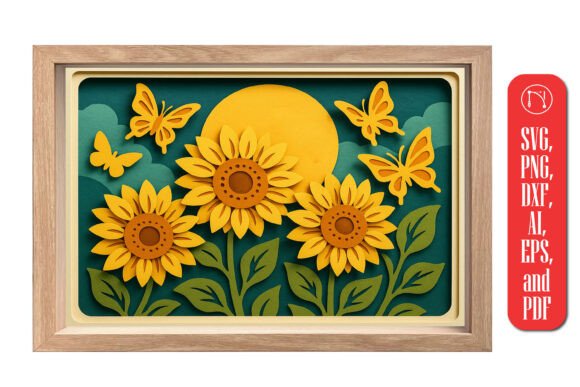 Crafting a Sunflower Butterfly Shadow Box SVG Scene