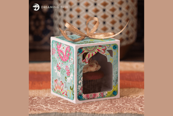 Elegant Fancy Cupcake Treat Box Design