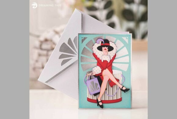 Maisy Greeting Card SVG: Art Deco Elegance